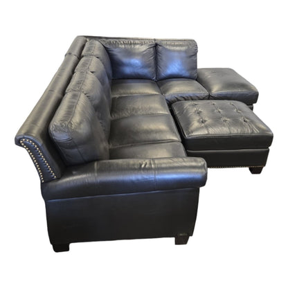 Abbyson Leather Sectional Sofa - Good - (ID G5824) - available at Alpine Outlets in Denver