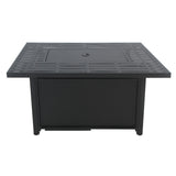 Convertible Steel Fire Table, Rectangular, Black