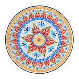 Outdoor Round Side Table With Mosaic Style Top And Curved Iron Legs