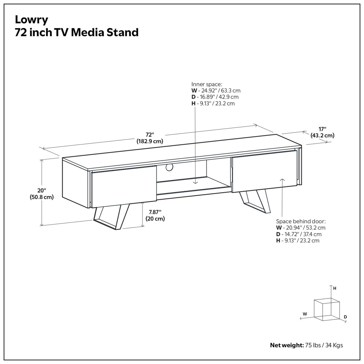 Lowry - Handcrafted TV Media Stand