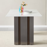 Rectangular Dining Table - Gray / White