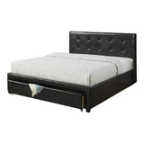Bed With Tufted Headboard And Storage Drawer