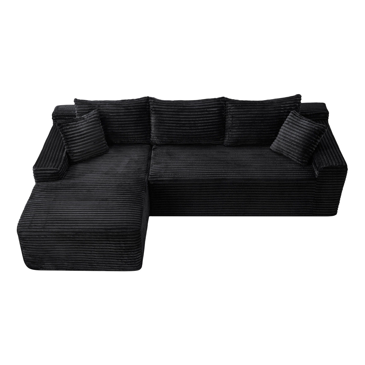 Cloud Modular Sectional Sofa Couch With L-Shape Chaise, Upholstered Couches For Living Room - Black