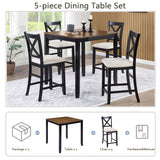 5 Piece Counter Height Dining Table Set With 4 Chairs