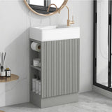 Modern Bathroom Vanity With Sink And 2 Tier Shelf
