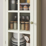 Minimalism Buffet Cabinet With Glass Doors And Double Drawer