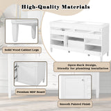 Bathroom Vanity With Double Sink, 3 Drawers, 2 Doors, Adjustable Shelves, Freestanding - White