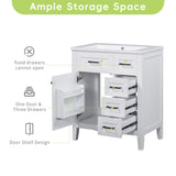 Modern Bathroom Vanity With Sink Combo, 3 Drawers