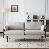 Mid Century Moderne Sofa With Wood Sides