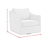 Hannah Light Blue Polyester Arm Chair Swivel Chair