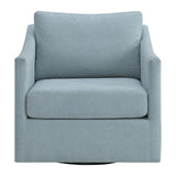 Hannah Light Blue Polyester Arm Chair Swivel Chair