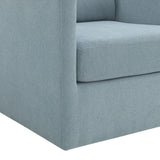 Hannah Light Blue Polyester Arm Chair Swivel Chair