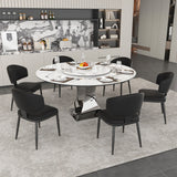 Round Dining Table & 6 Chairs Set - Silver