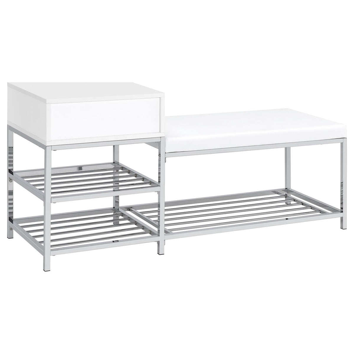 Yesler - 1 Drawer Storage Bench - Glossy White
