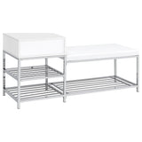 Yesler - 1 Drawer Storage Bench - Glossy White