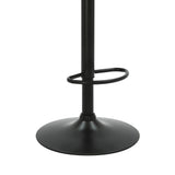 Brock - Adjustable Swivel Curved Back Wood Bar Stool With Faux Leather Seat