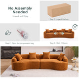 4 Seater Sofa With Fabric, 30D, 60 Hardness Full Sponge, 4 Pillow For Living Room, Home Furniture Sleeper Sectional Sofa For Apartment