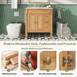 Modern Bathroom Vanity With Ceramic Sink, Soft Close Doors, Adjustable Shelves