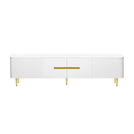 TV Stand For TVs, Media Console With 4 Spacious Cabinets For Living Room