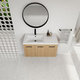 Wall Mounted Floating Bathroom Vanity With Sink, 3 Door Modular Cabinet