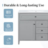 Bathroom Vanity With Sink, Cabinet With 3 Drawers And Adjustable Shelf