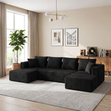 U-Shaped Modular Sectional Sofa With Double Chaise, Oversized Deep Seat For Living Room