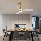 48" Ceiling Fan With 3 Blades Body, Remote Control Reversible DC Motor For Living Room - Gold