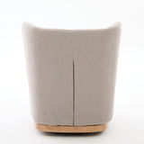 Curved Back Swivel Lounge Chair With Rotating Base For Home - Gray