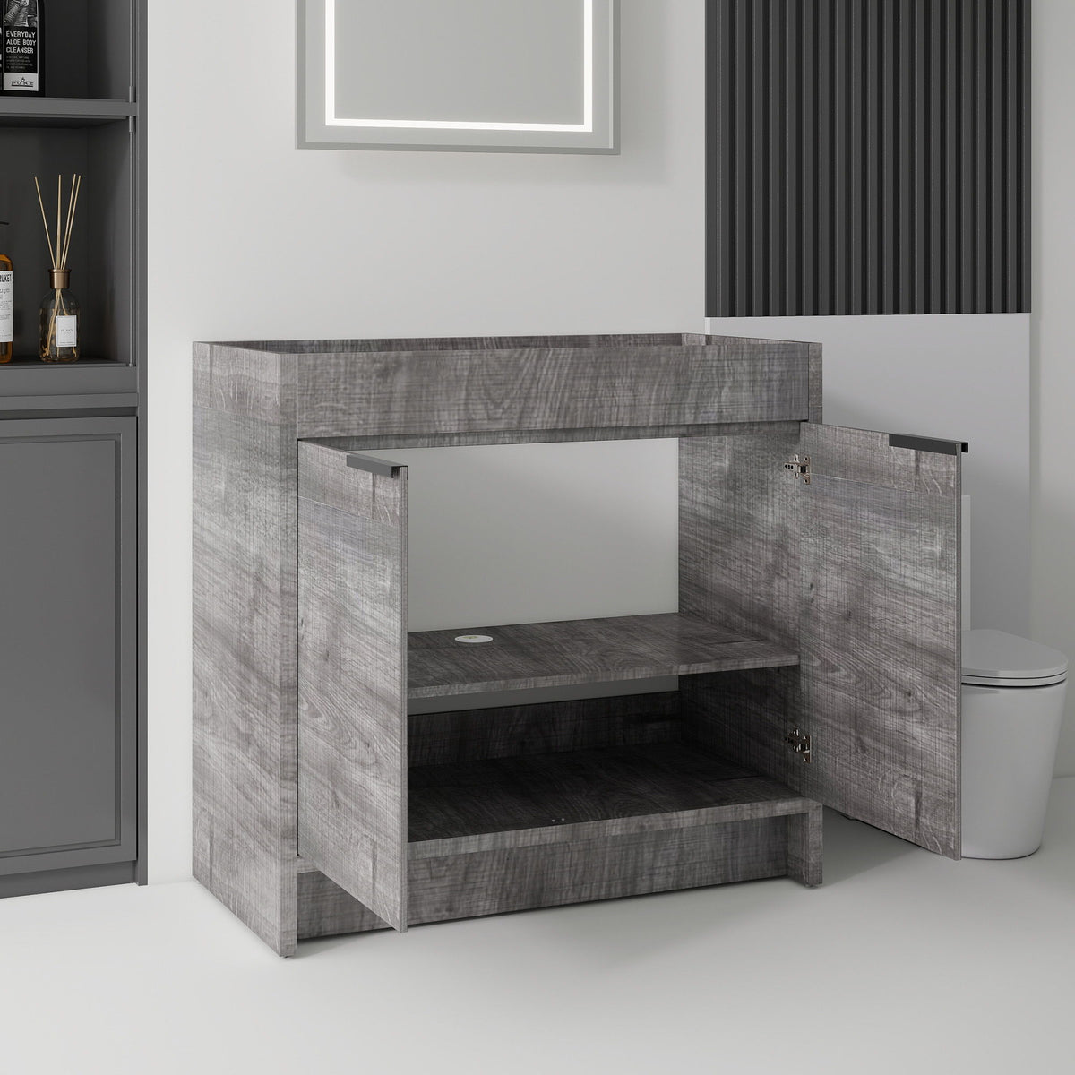 Freestanding Bathroom Vanity Cabinet With Soft Close Doors, Cabinet Only