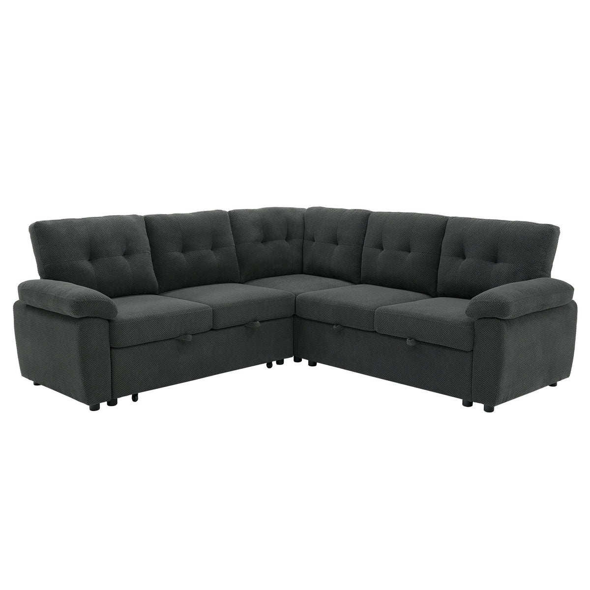 Convertible Sectional Sofa Bed With Pull Out Sleeper And Storage