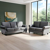 3 Seater Sofa With Nailhead Trim And Turned Legs For Living Room