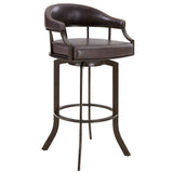Edy - Swivel 26" Auburn Bay And Brown Faux Leather Bar Stool