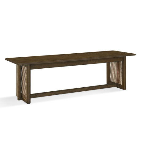 Dining Bench With Rattan Weave