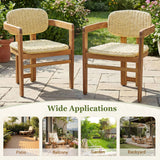 Outdoor Accent Armchairs For Patio (Set of 2) - Natural / Teak