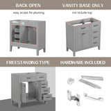 Modern Bathroom Vanity Base Only, 2 Doors And 3 Drawers