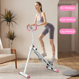 Stair Stepper With Resistance Home Upgrade Vertical Climber Workout Machine For Full Body Exercise - Pink