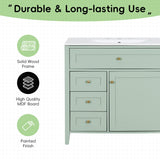 Bathroom Vanity With Sink, 3 Drawers & Cabinet With Adjustable Shelves