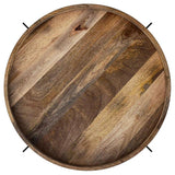 Adhvik Round Wood Top Marble Shelf Coffee Table - Coffee Tables available at Alpine Outlets in Denver