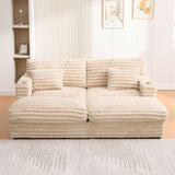 Oversized Double Chaise Lounge Sofa With USB Ports And Cup Holders