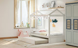House Bed With Trundle In, Twin Size - White
