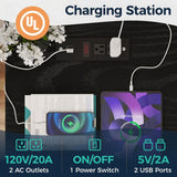 Farmhouse Nightstand, Charging Station & Storage