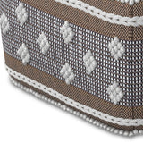 Mapleton - Outdoor / Indoor Pouf - Beige Gray / White