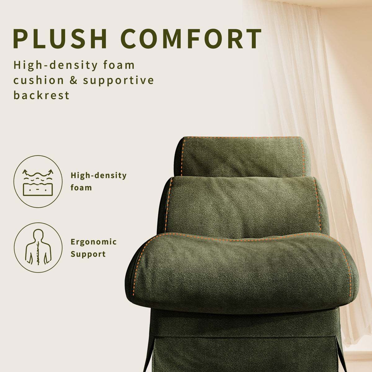 Accent Chair, Soft Medium Firm Upholstery For Living Room