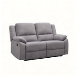 Modern 2 Seat Reclining Loveseat With Manual Recline And Footrest