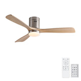 Low Profile Flush Mount Intergrated LED Ceiling Fan With Light And Silent Reversible Motor