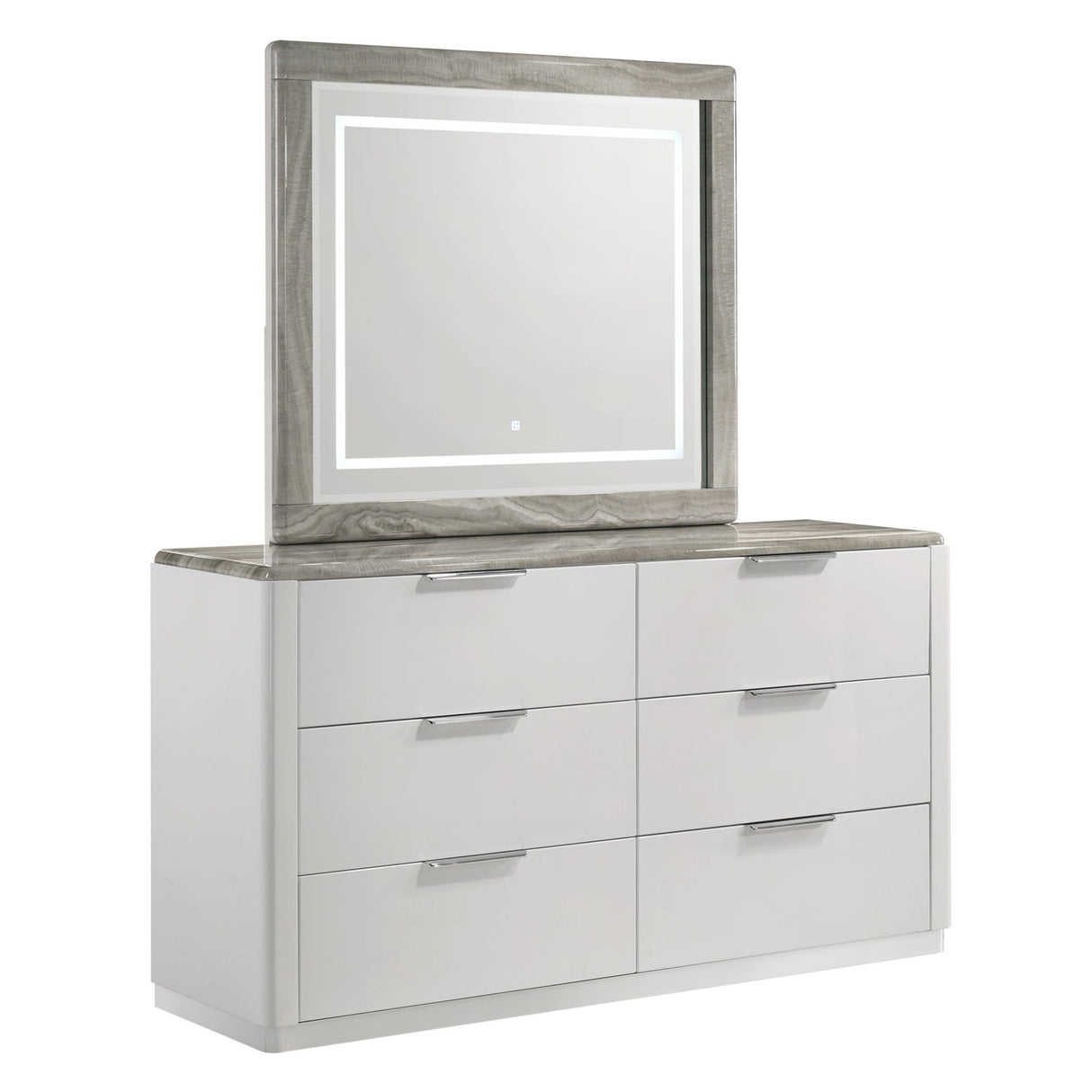Jazz - LED Mirror With Touch Sensor Switch (Dresser Not Included) - White
