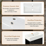 Bathroom Vanity With Sink, Freestanding Wood Grain Cabinet With Storage