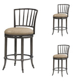 Vince - Commercial Grade Steel Frame Faux Leather Upholstered Swivel Counter Height Barstool