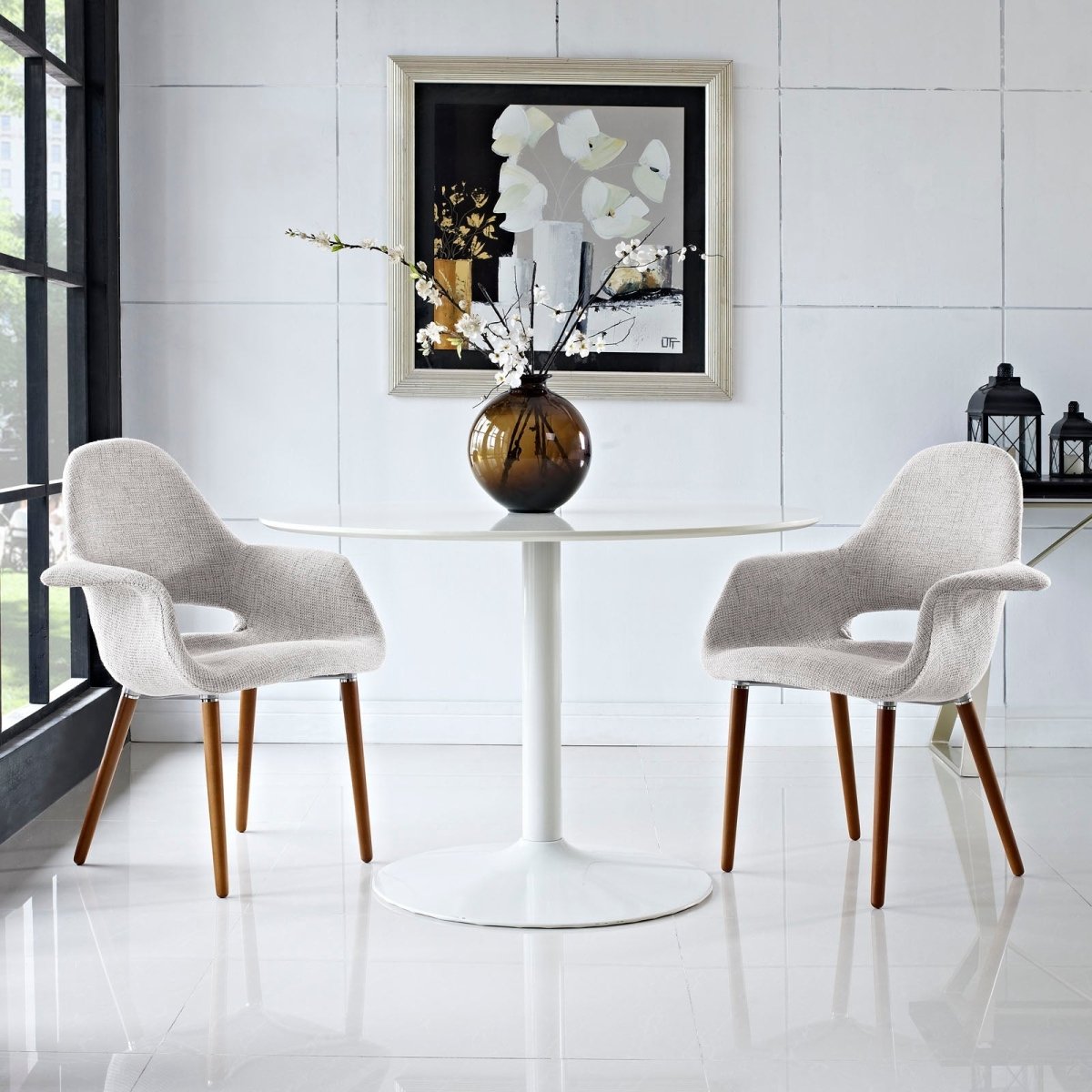 Aegis Mid - Century Fabric Dining Armchair Set of 2 - Dining Chairs available at Alpine Outlets in Denver