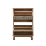 Entryway Shoe Cabinet With Flip Down Storage, Ultra Thin Freestanding Design For Home Use - Oak